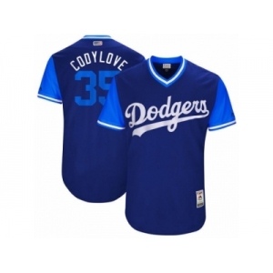 Los Angeles Dodgers #35 Cody Bellinger Codylove Authentic Navy Blue 2017 Players Weekend MLB Jersey