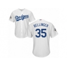 Los Angeles Dodgers #35 Cody Bellinger Replica White Home 2017 World Series Bound Cool Base MLB Jersey