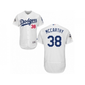 Los Angeles Dodgers #38 Brandon McCarthy Authentic White Home 2017 World Series Bound Flex Base MLB Jersey
