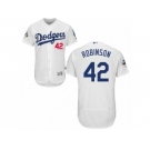 Los Angeles Dodgers #42 Jackie Robinson Authentic White Home 2017 World Series Bound Flex Base MLB Jersey