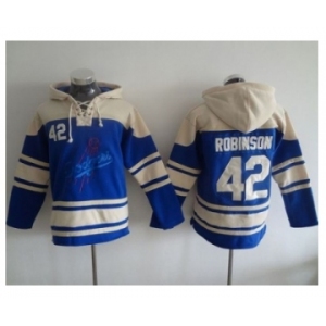 Los Angeles Dodgers #42 Jackie Robinson Blue Sawyer Hooded Sweatshirt MLB Hoodie
