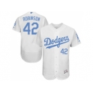 Los Angeles Dodgers #42 Jackie Robinson White Flexbase Authentic Collection 2016 Father's Day Stitched Baseball Jersey