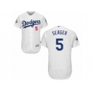 Los Angeles Dodgers #5 Corey Seager Authentic White Home 2017 World Series Bound Flex Base MLB Jersey