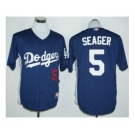 Los Angeles Dodgers #5 Corey Seager Navy Blue Cooperstown Stitched Baseball Jersey