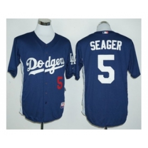 Los Angeles Dodgers #5 Corey Seager Navy Blue Cooperstown Stitched Baseball Jersey