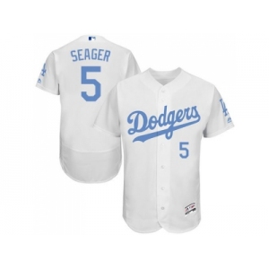 Los Angeles Dodgers #5 Corey Seager White Flexbase Authentic Collection 2016 Father's Day Stitched Baseball Jersey