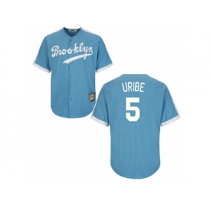 Los Angeles Dodgers #5 Juan Uribe Light Blue Cooperstown Throwback Stitched Baseball Jersey