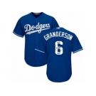 Los Angeles Dodgers #6 Curtis Granderson Authentic Royal Blue Team Logo Fashion Cool Base MLB Jersey