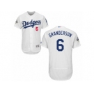 Los Angeles Dodgers #6 Curtis Granderson Authentic White Home 2017 World Series Bound Flex Base MLB Jersey