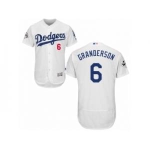 Los Angeles Dodgers #6 Curtis Granderson Authentic White Home 2017 World Series Bound Flex Base MLB Jersey