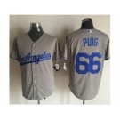 Los Angeles Dodgers #66 Yasiel Puig Grey New Cool Base Stitched Baseball Jersey