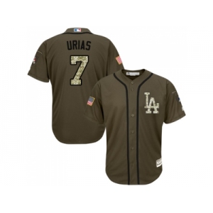 Los Angeles Dodgers #7 Julio Urias Green Salute to Service Stitched MLB Jersey