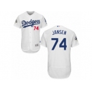 Los Angeles Dodgers #74 Kenley Jansen Authentic White Home 2017 World Series Bound Flex Base MLB Jersey