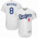 Los Angeles Dodgers #8 Machado White Flexbase Authentic Collection Stitched Baseball Jersey