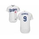 Los Angeles Dodgers #9 Yasmani Grandal White Flexbase Authentic Collection Stitched Baseball Jersey