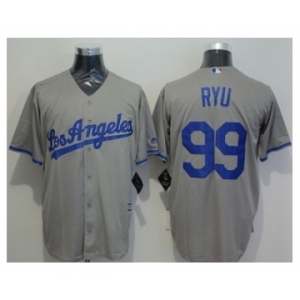 Los Angeles Dodgers #99 Hyun-Jin Ryu Grey New Cool Base Stitched Baseball Jersey