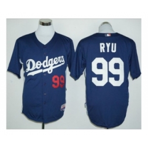 Los Angeles Dodgers #99 Hyun-Jin Ryu Navy Blue Cooperstown Stitched Baseball Jersey