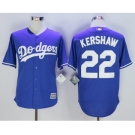 Men L.A. Dodgers #22 Clayton Kershaw Blue 2016 Official Cool Base Jersey