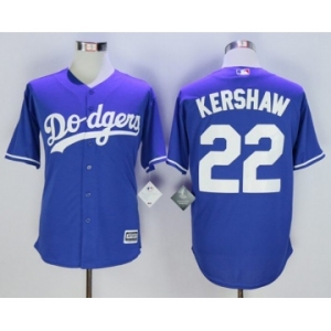 Men L.A. Dodgers #22 Clayton Kershaw Blue 2016 Official Cool Base Jersey