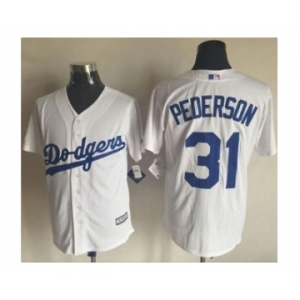 Men L.A. Dodgers #31 Joc Pederson White 2016 Official Cool Base Jersey