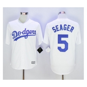 Men L.A. Dodgers #5 Corey Seager White 2016 Official Cool Base Jersey
