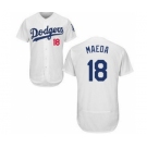 Men Los Angeles Dodgers #18 Kenta Maeda Majestic White Flexbase Authentic Collection Player Jersey