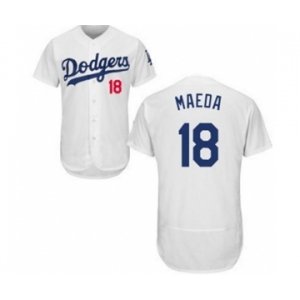 Men Los Angeles Dodgers #18 Kenta Maeda Majestic White Flexbase Authentic Collection Player Jersey