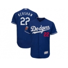 Men Los Angeles Dodgers #22 Clayton Kershaw Majestic Royal 2018 Spring Training Flex Base Player Jersey