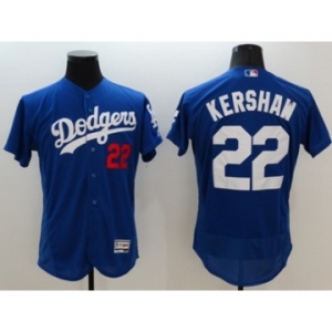 Men Los Angeles Dodgers #22 Clayton Kershaw Majestic blue Flexbase Authentic Collection Player Jersey