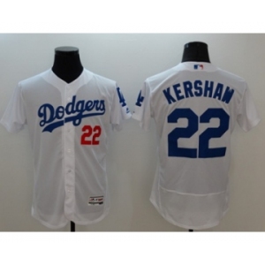 Men Los Angeles Dodgers #22 Clayton Kershaw Majestic white Flexbase Authentic Collection Player Jersey