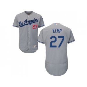 Men Los Angeles Dodgers #27 Matt Kemp Grey Flexbase Authentic Collection Stitched MLB Jersey