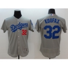 Men Los Angeles Dodgers #32 Koufax Majestic Gray Flexbase Authentic Collection Player Jersey