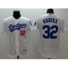 Men Los Angeles Dodgers #32 Koufax Majestic white Flexbase Authentic Collection Player Jersey