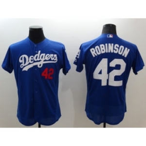 Men Los Angeles Dodgers #42 Jackie Robinson Majestic blue Flexbase Authentic Collection Player Jersey