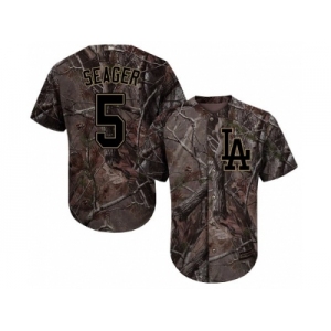 Men Los Angeles Dodgers #5 Corey Seager Camo Realtree Collection Cool Base Stitched MLB Jersey