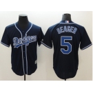 Men Los Angeles Dodgers #5 Corey Seager Navy Blue New Cool Base Stitched Baseball Jersey