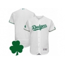 Men Los Angeles Dodgers St. Patricks Day Blank White Celtic Flexbase Authentic Collection Jersey