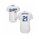 Men Los Angeles Dodgers Yu Darvish #21 White Home Flex Base Jersey