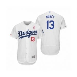 Men Max Muncy Los Angeles Dodgers #13 White 2019 Mother's Day Flex Base Home Jersey