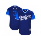 Men's 2017 Little League World Series Dodgers Chris Taylor #3 CT3 Royal Jersey