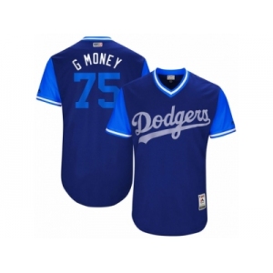 Men's 2017 Little League World Series Dodgers Grant Dayton #75 G Money Royal Jersey