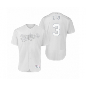 Men's Dodgers Chris Taylor CT3 White 2019 Players' Weekend Authentic Jersey