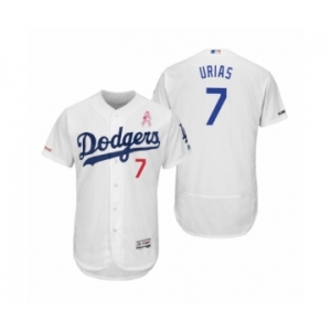 Men's Julio Urias Los Angeles Dodgers #7 White 2019 Mother's Day Flex Base Home Jersey