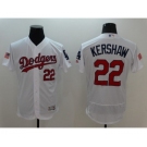 Men's L.A. Dodgers #22 Clayton Kershaw Majestic White Fashion Stars & Stripes Cool Base Player Jersey