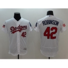 Men's L.A. Dodgers #42 Jackie Robinson Majestic White Fashion Stars & Stripes Cool Base Player Jersey