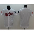 Men's L.A. Dodgers Blank Majestic White Fashion Stars & Stripes Flex Base Jersey