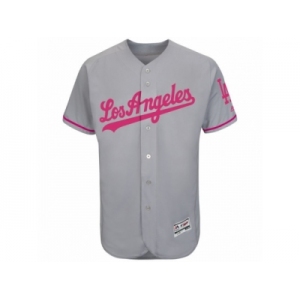 Men's L.A. Dodgers Majestic Blank Gray Fashion 2016 Mother's Day Flex Base Team Jersey