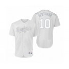 Men's Los Angeles Dodgers #10 Justin Turner Redturn2 White 2019 Players' Weekend Authentic Jersey