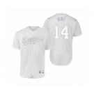 Men's Los Angeles Dodgers #14 Enrique Hernandez Kiké White 2019 Players' Weekend Authentic Jersey