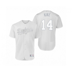 Men's Los Angeles Dodgers #14 Enrique Hernandez Kiké White 2019 Players' Weekend Authentic Jersey